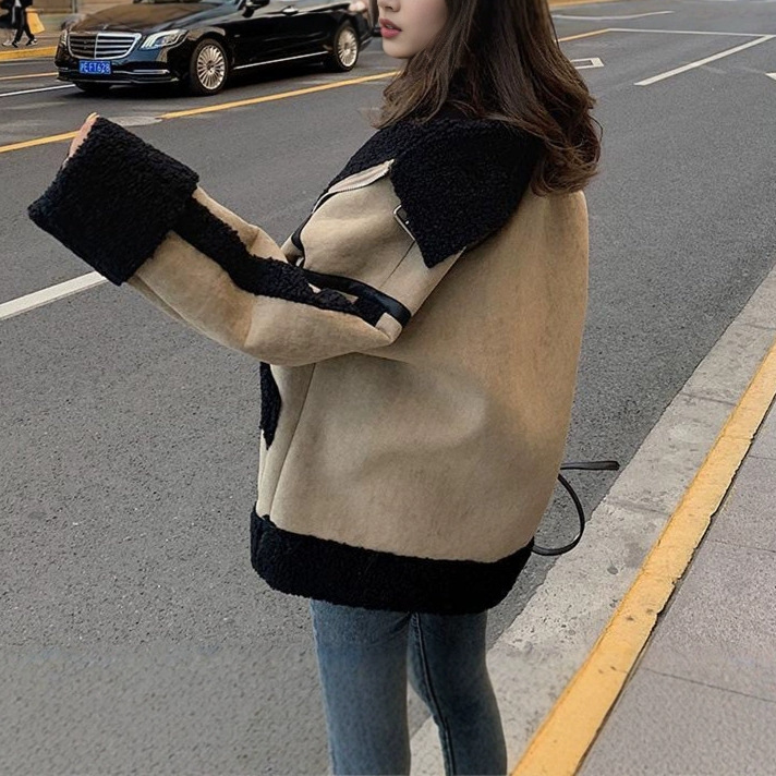 Japanese Women Lifestyle - Chaqueta de lana de cordero para