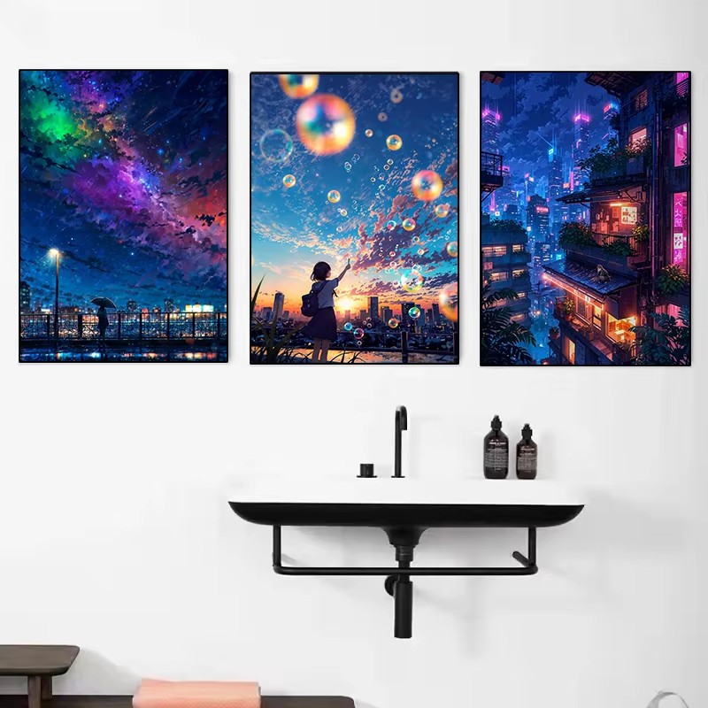 Póster de paisaje callejero de - Japanese Lifestyle Anime reseña y precio